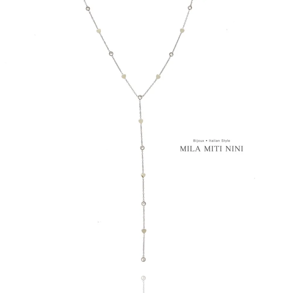 Punto Luce a Y -Collana Corta in Acciaio - CAC-413-532