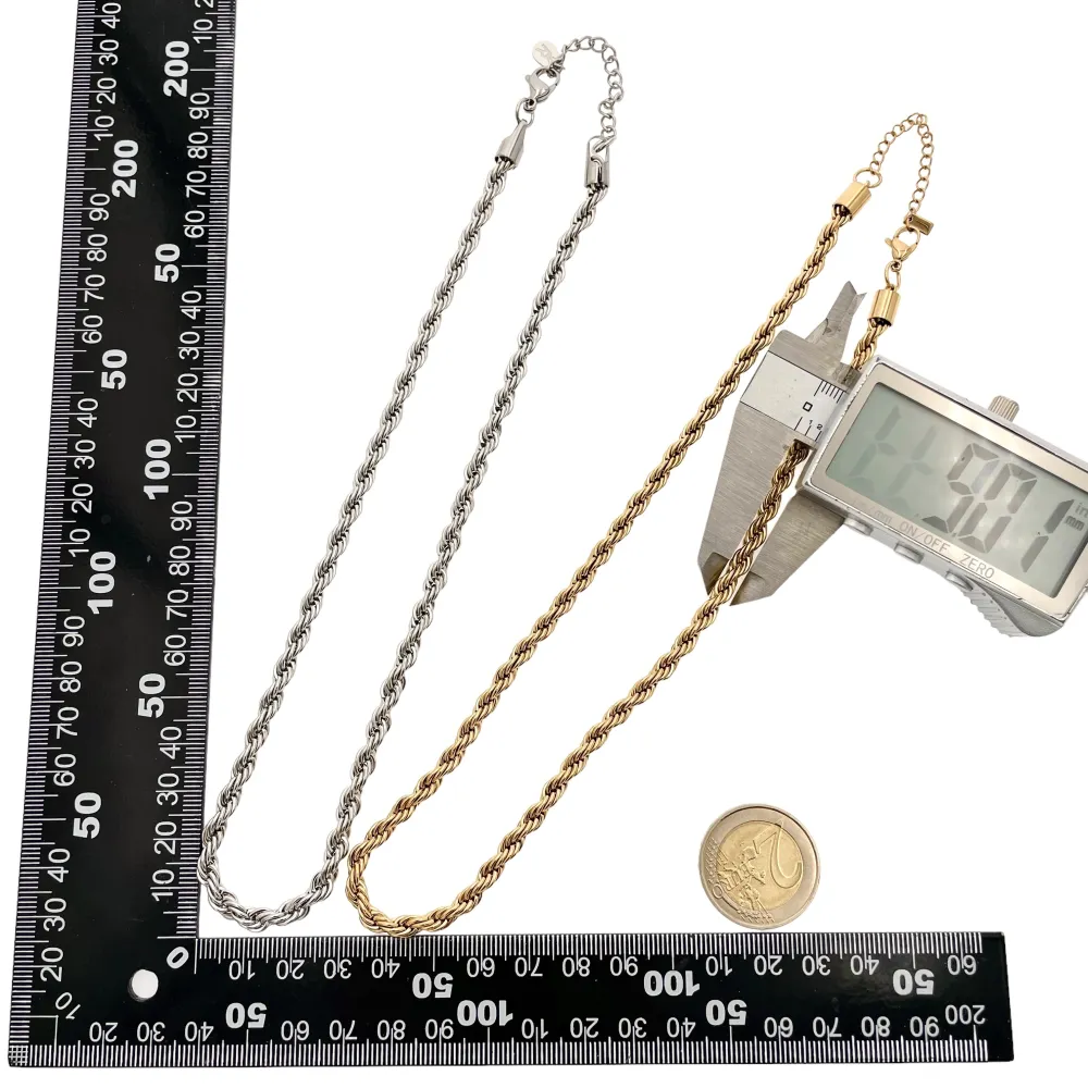 Torchon 5mm-Collana Corta in Acciaio - CAC-413-5mm