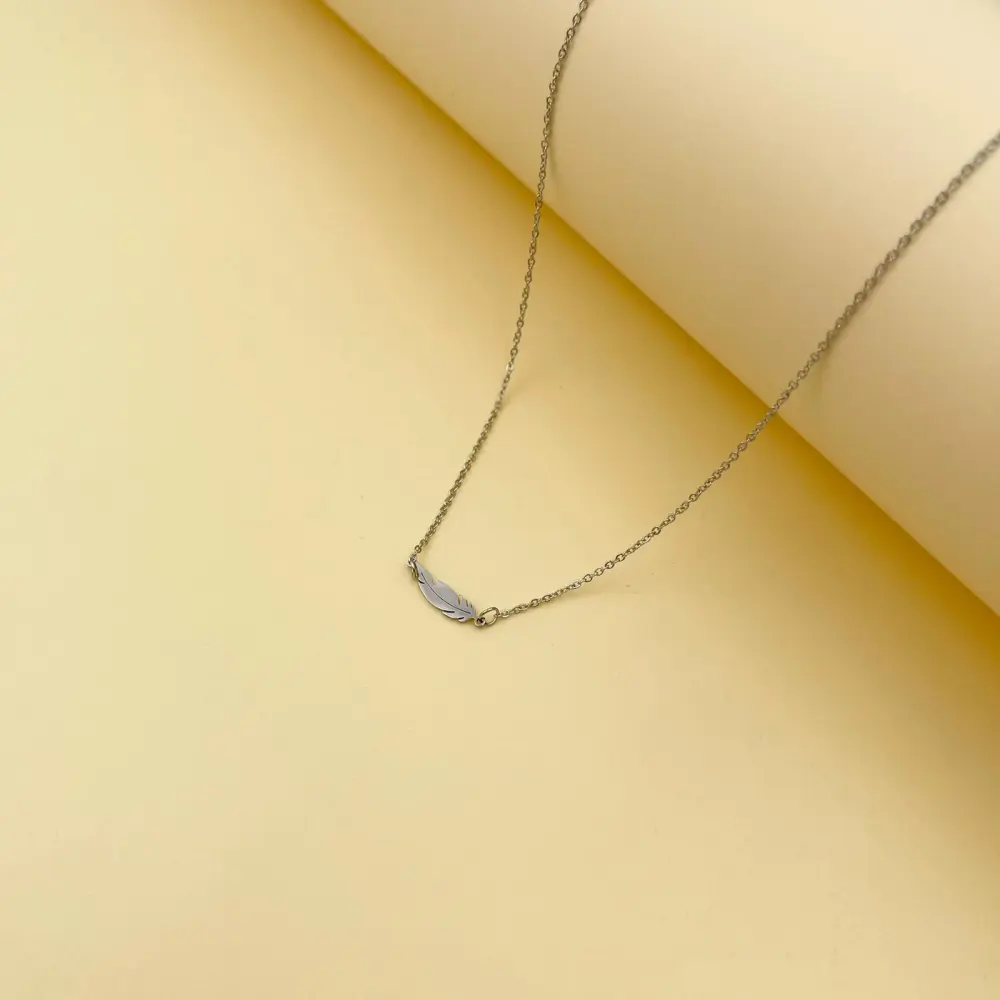 Piuma-Collana Corta in Acciaio - CAC450-230