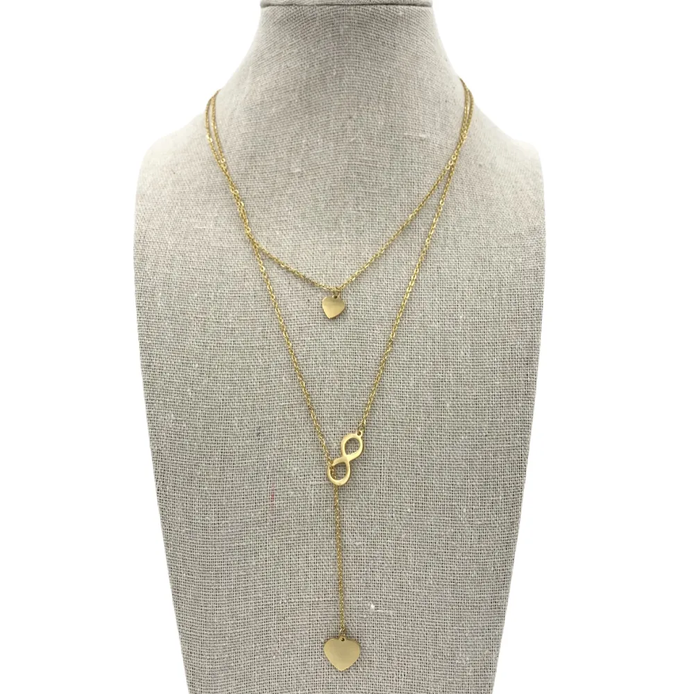 CAC4573-Cuore Infinito-Collana Doppio filo in Acciaio - CAC4573-Cuore Infinito-Collana Doppio filo in Acciaio