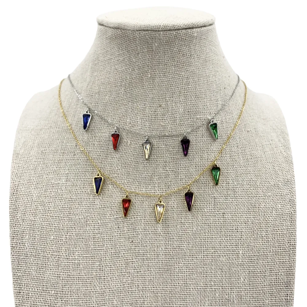 Triangolo pendente Girocollo 5074 - Collana Acciaio - CAC5074-Triangolo pendente Girocollo - Collana Acciaio