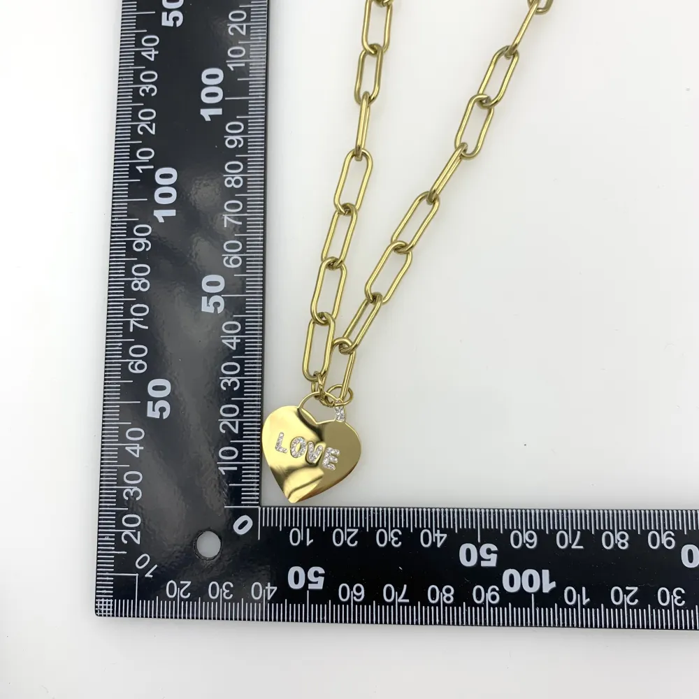 CAC64451-Cuore Love- Collana Corta in Acciaio - CAC6451-Cuore Love- Collana Corta in Acciaio