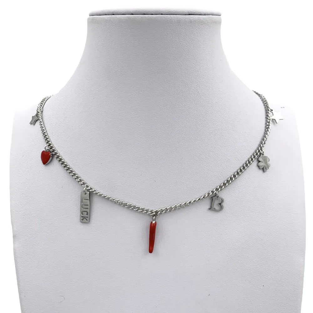 CAC64457-Fortuna- Collana Corta in Acciaio - CAC6457-Fortuna- Collana Corta in Acciaio