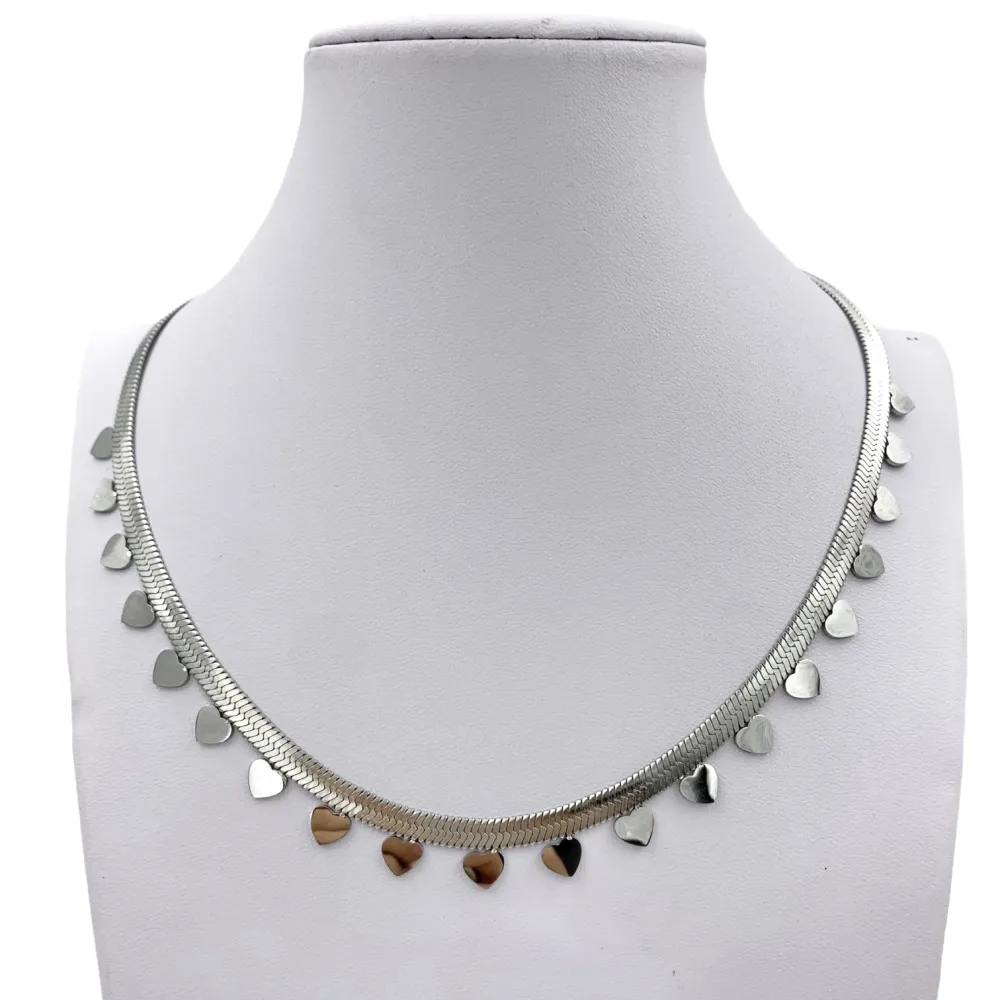 CAC6619-Serpente Cuore- Collana Corta in Acciaio - CAC6619-Serpente Cuore- Collana Corta in Acciaio