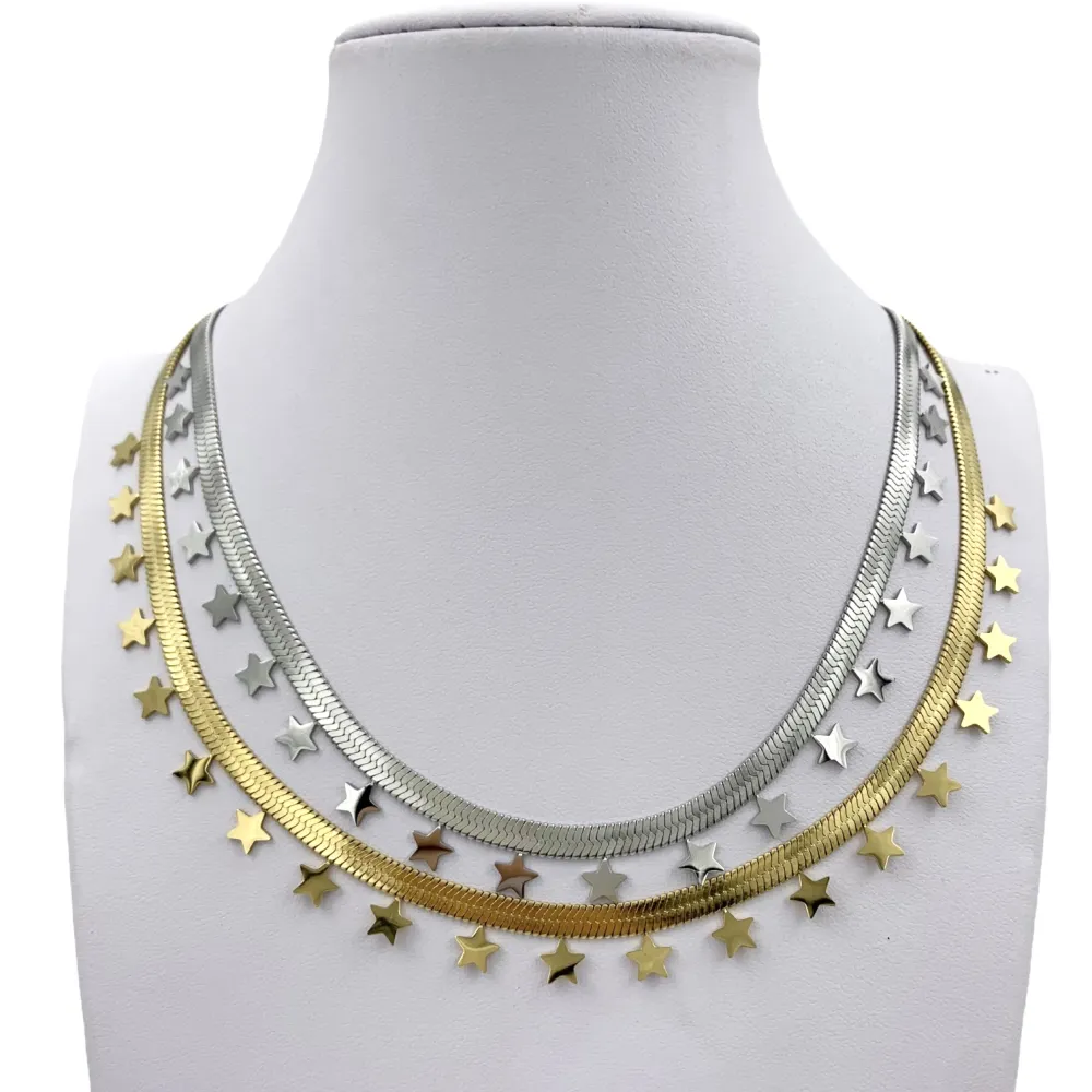 CAC6630-Serpente Stella- Collana Corta in Acciaio - CAC6630-Serpente Stella- Collana Corta in Acciaio