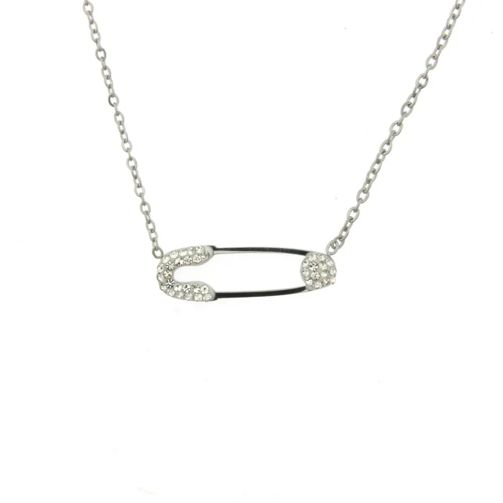 CAC6714-Spilla-Collana Girocollo in Acciaio - CAC6714-Spilla-Collana Girocollo in Acciaio