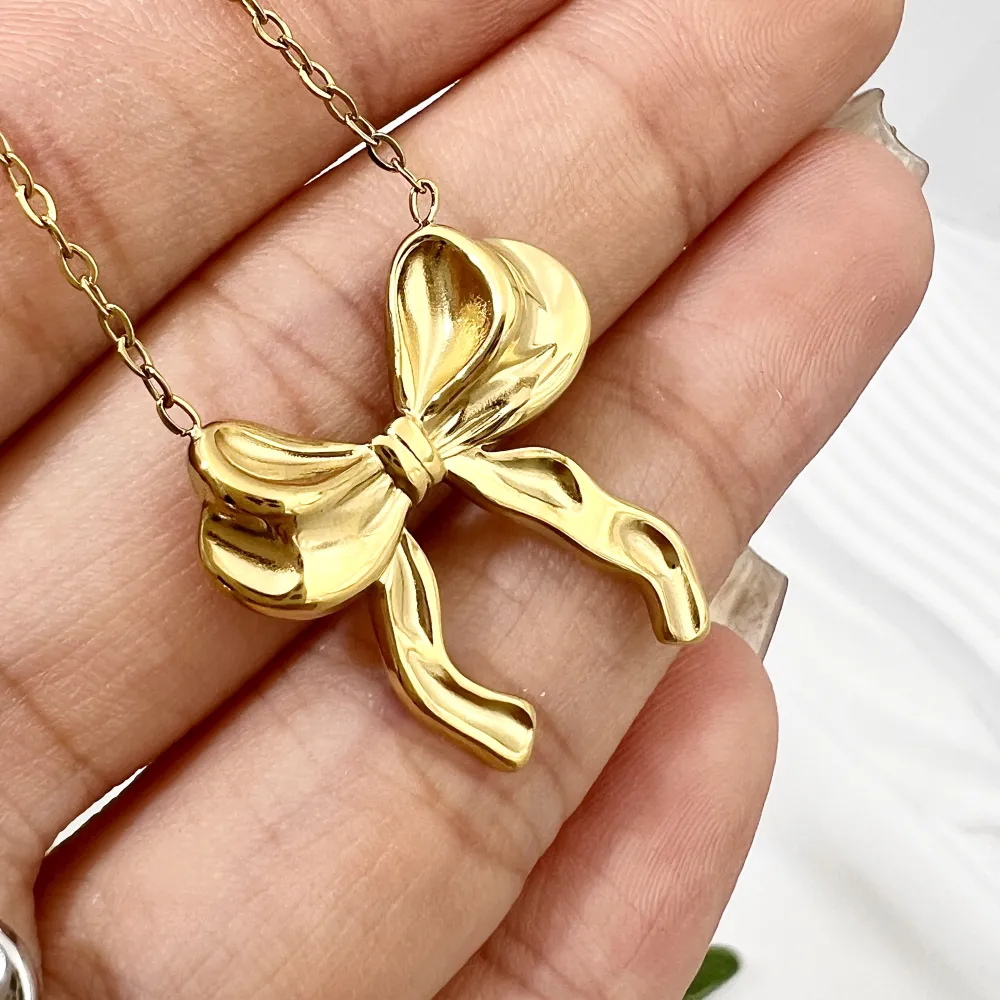 Fiocco-Collana Corta in Acciaio - CAC-732-259