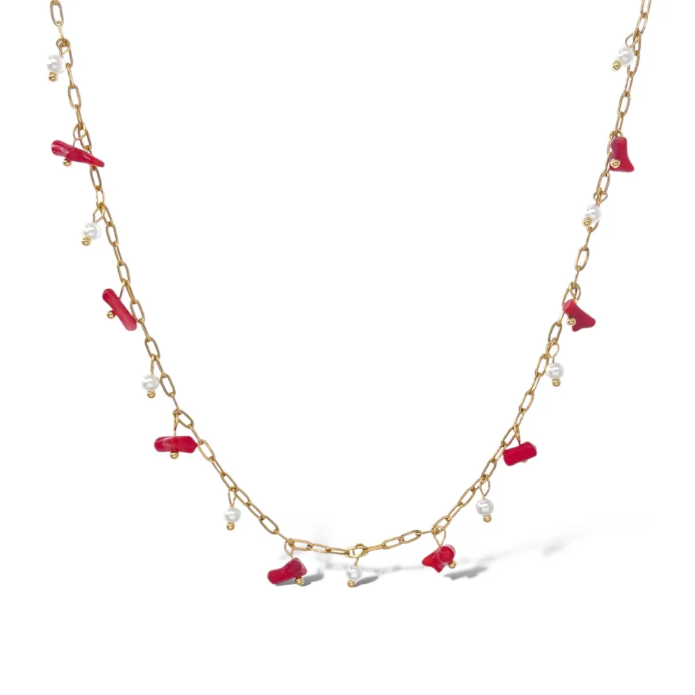 Perline Colorate-Collana Corta in Acciaio - CAC-735-23-57