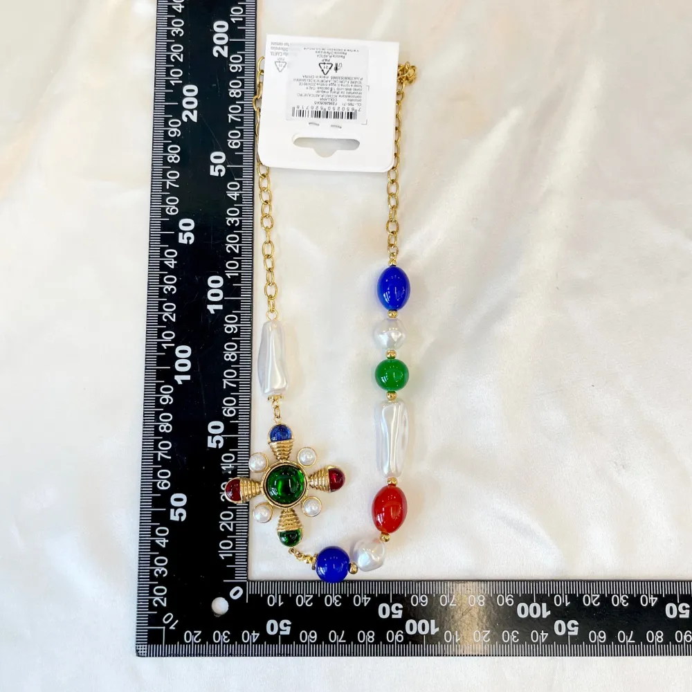 Ovale Croce -Collana Corta in Acciaio - CAC-765-71