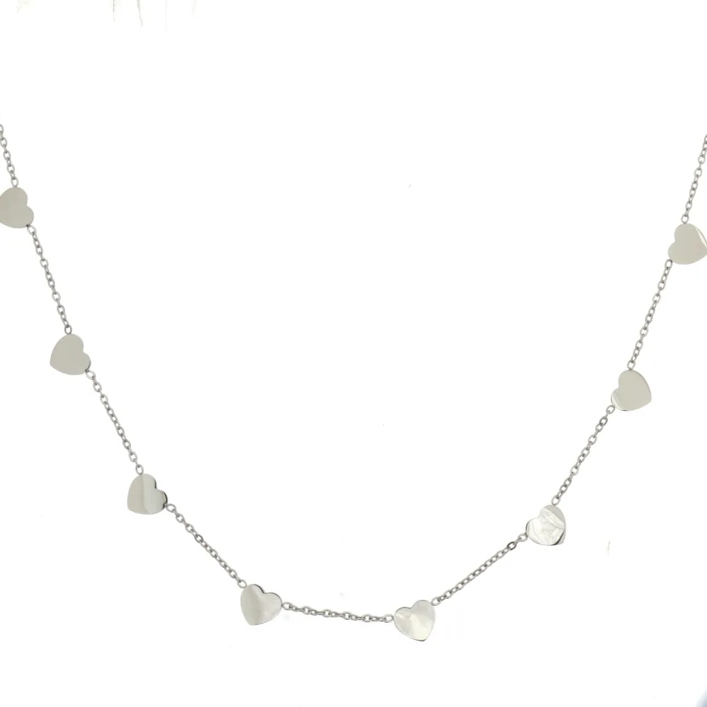 CAC-8 Cuorecini  5266 - Collana Corta in Acciaio - CAC-8 Cuorecini  5266 - Collana Corta in Acciaio