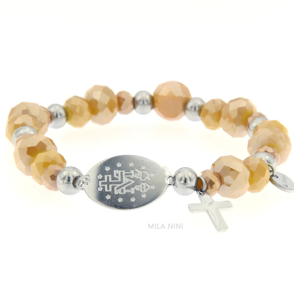 CBAE Madonna - Bracciale Elastico Cristalli Acciaio 1017 - CBAE Madonna - Bracciale Elastico Acciaio 1017