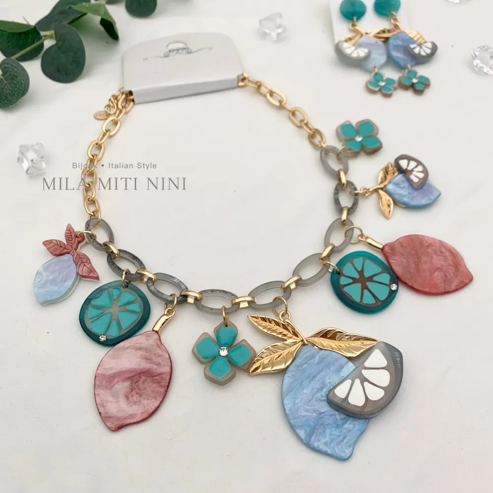 Frutta Limone Fiore- Collana Corta Moda - CMC-12708