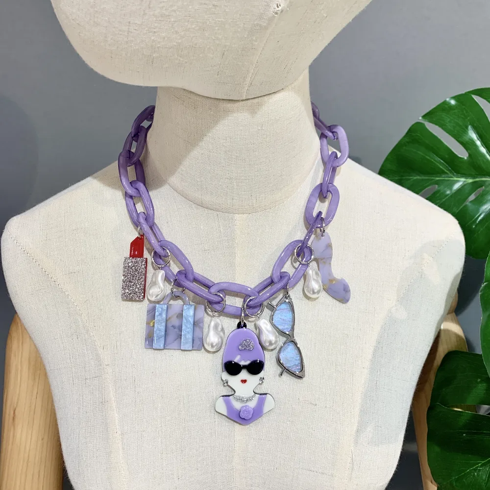 Audrey-Collana Corta Moda - CMC-14452PE