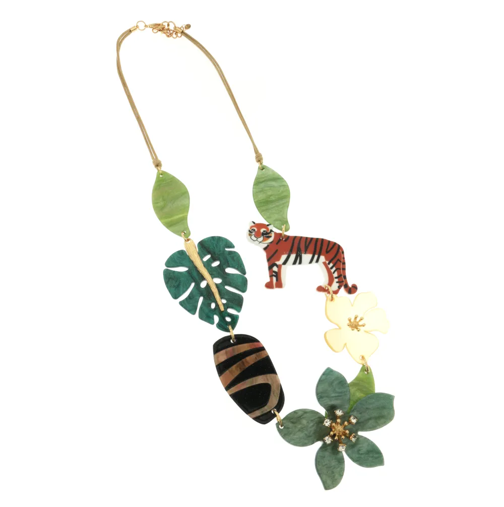 RCL Tigre Palma - Collana Lunga Resina - CML-11731