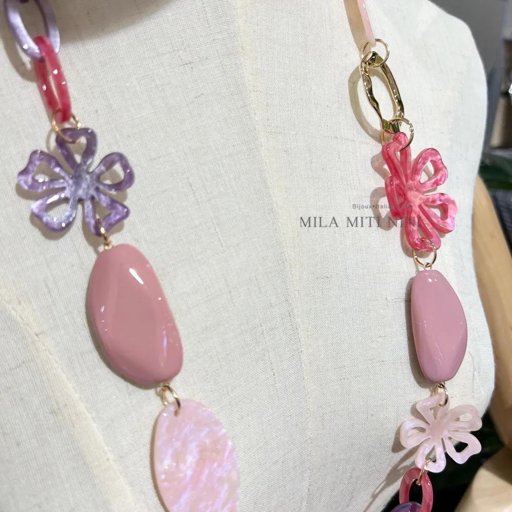 Fiore-Collana Lunga in Resina - CML-13583