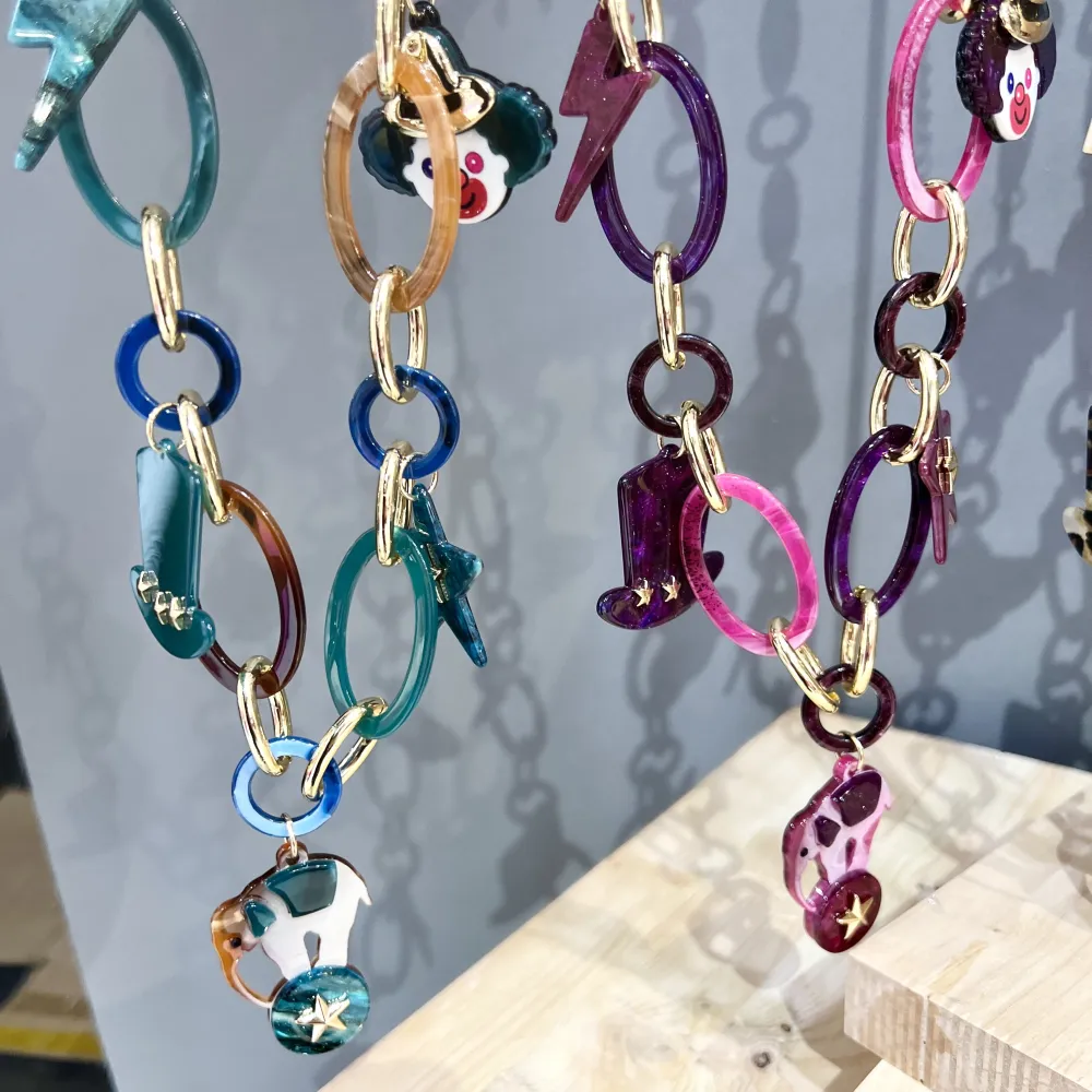 Circo Elefante Clown-Collana Lunga Moda in Resina - CML-16151-A