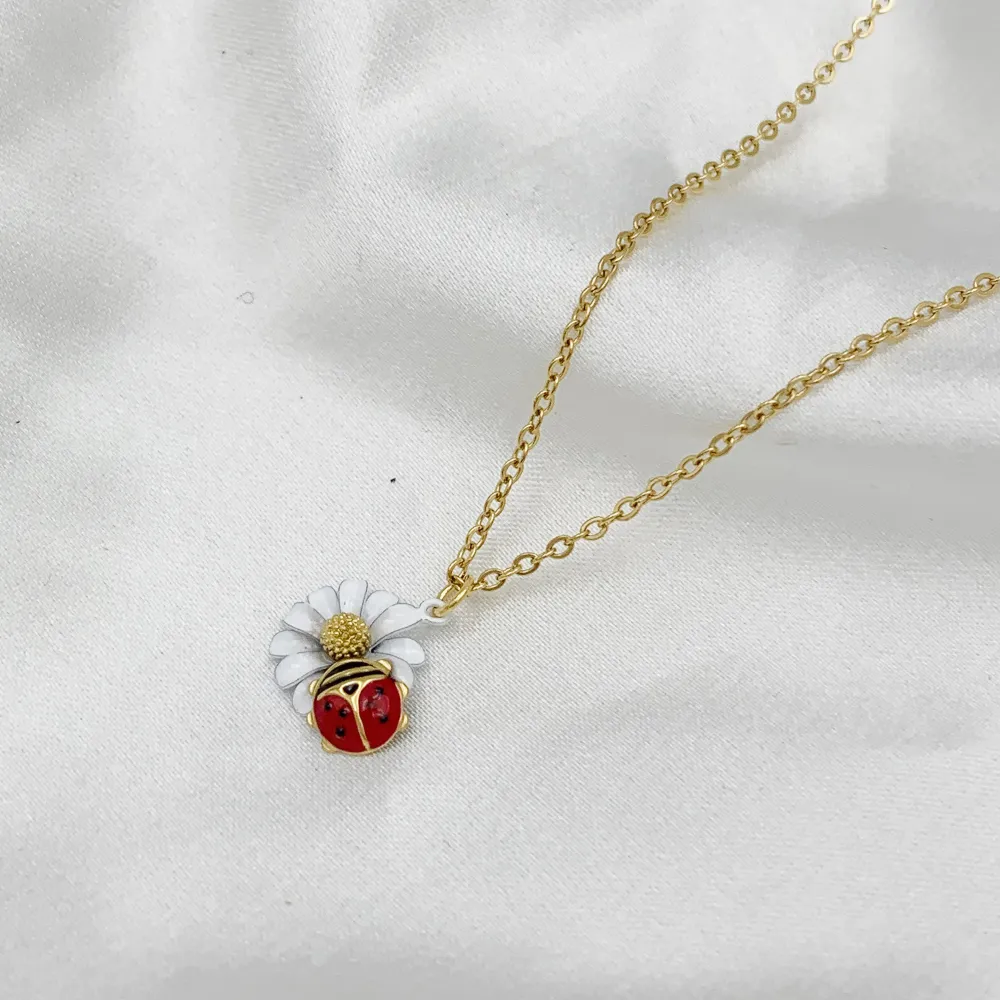 Mix Coccinella Smaltata-12pz Collane Corte in Acciaio - CPA-103-AA894N