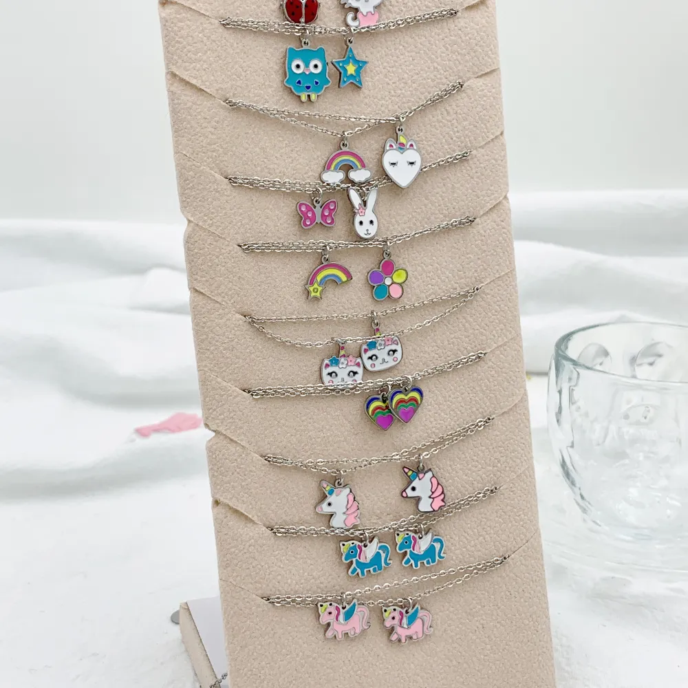 Mix Fantasia Smaltata-24pz Collana da Bambina in Acciaio - CPA-103-AA897N