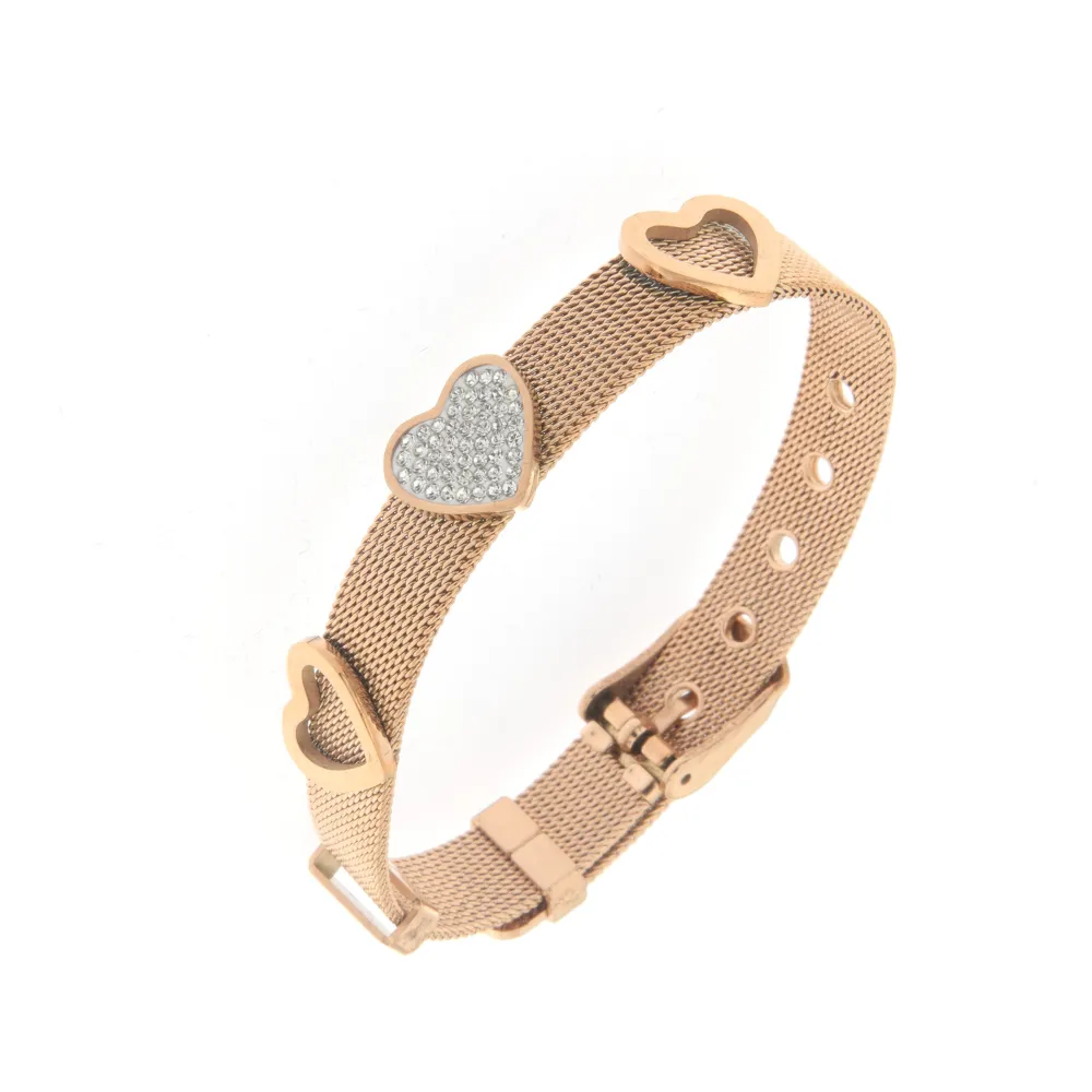 Bracciale da Donna In Acciaio - Cuore -Bracciale Cinturino Orologio