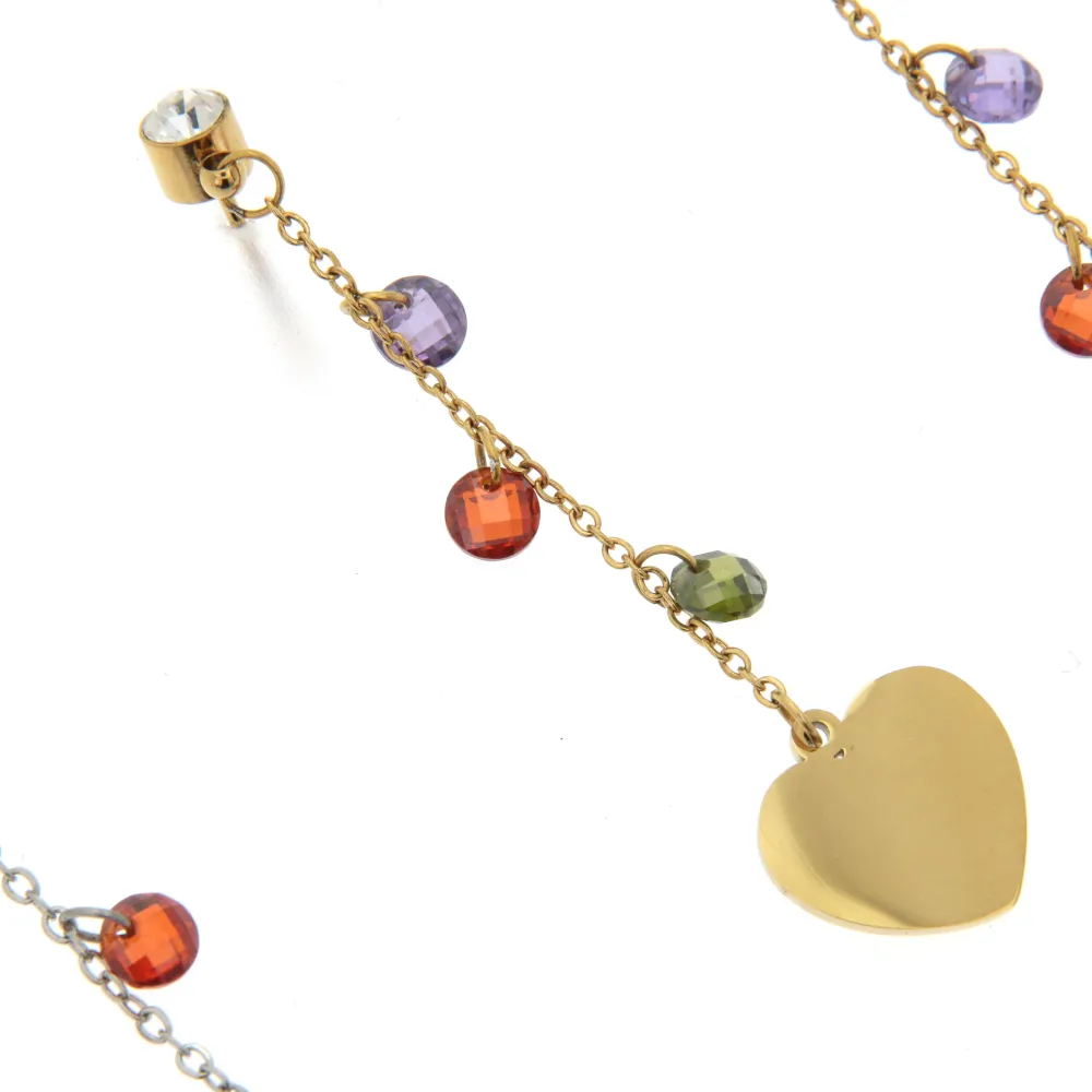 Cuore e Zirconi 3135 -  Orecchini Pendenti in Acciaio - Cuore e Zirconi 3135 -  Orecchini Pendenti in Acciaio