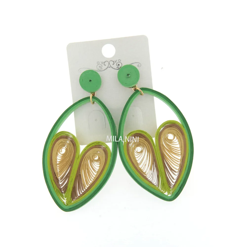 Orecchini handmade in carta - Cuore pendente-Oreccchini carta