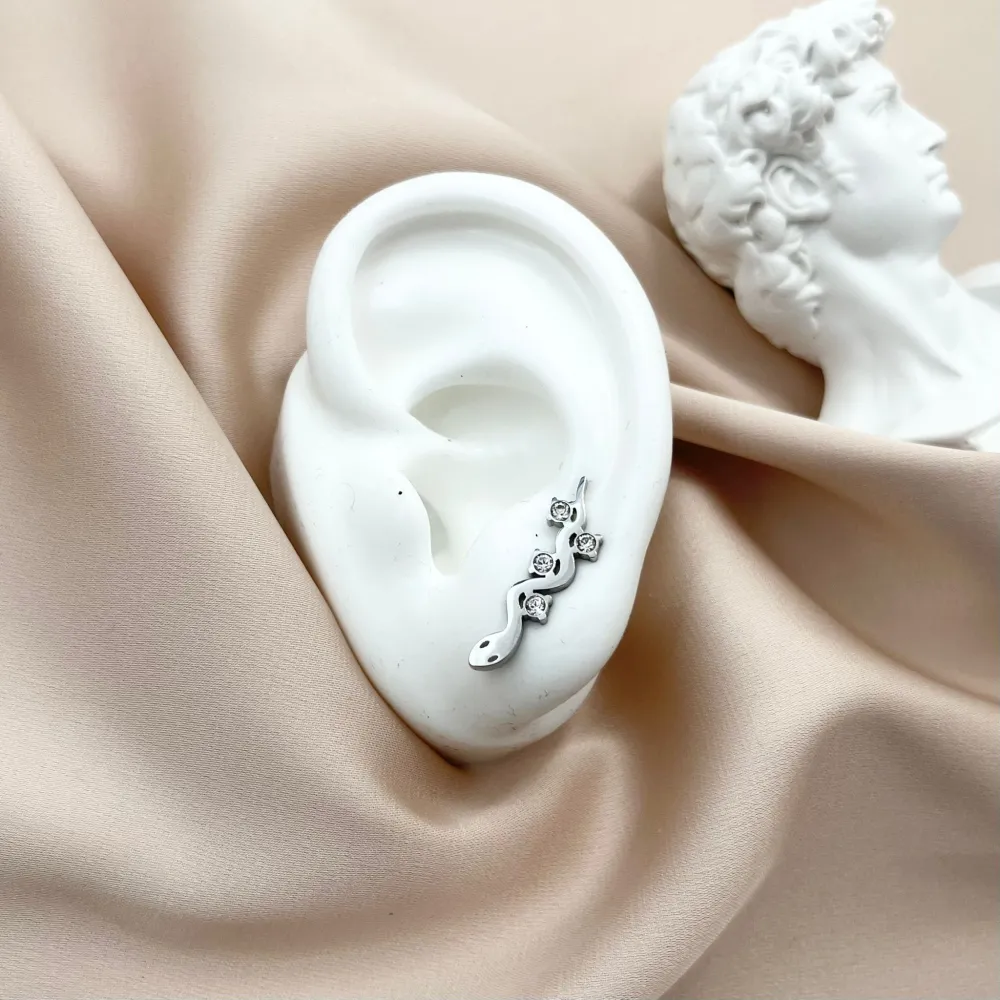 Serpente-Earcuff in Acciaio - EAK-103-AA384E