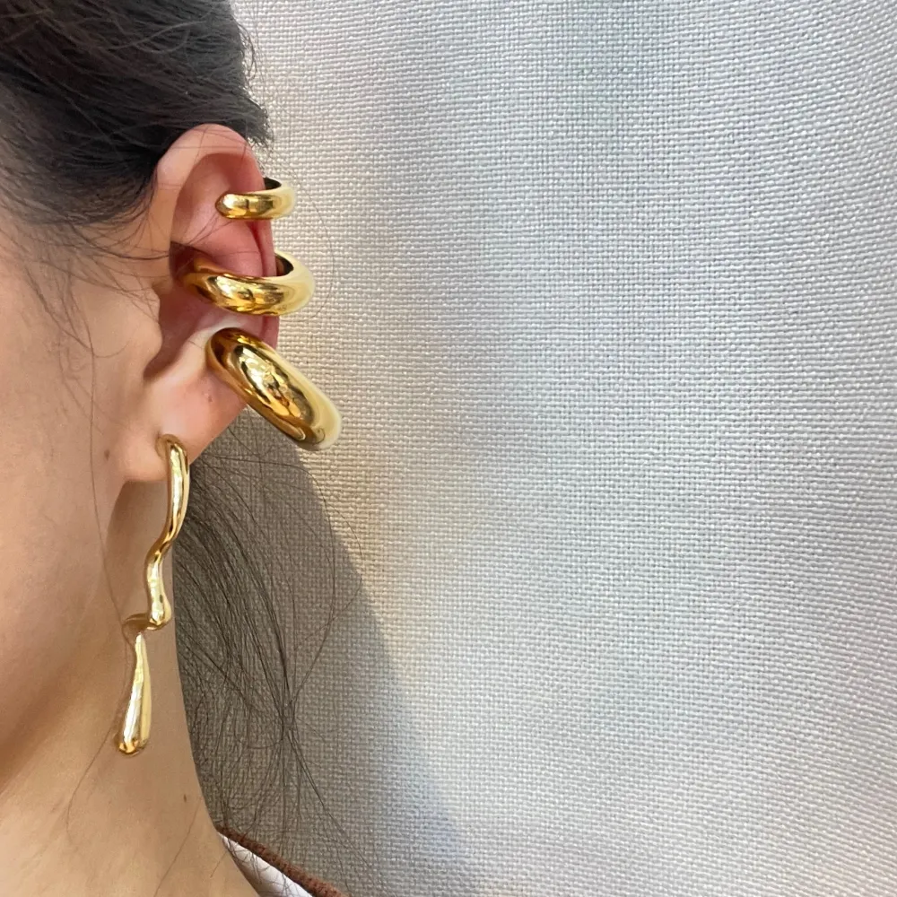 Cerchio Bombato Grande 10x30mm-Earcuff in Acciaio - EAK-103-AA4715E L