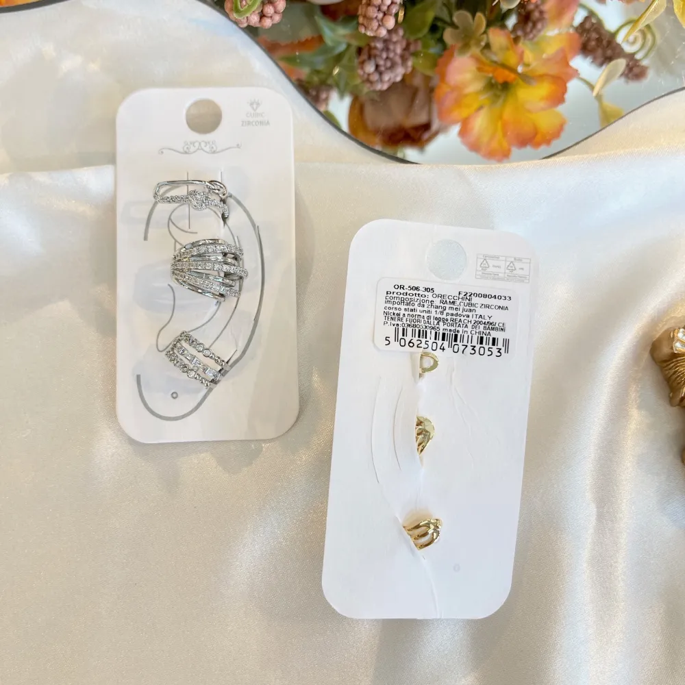 Set 3Pz  -Earcuff con Zirconia - EAK-506-305