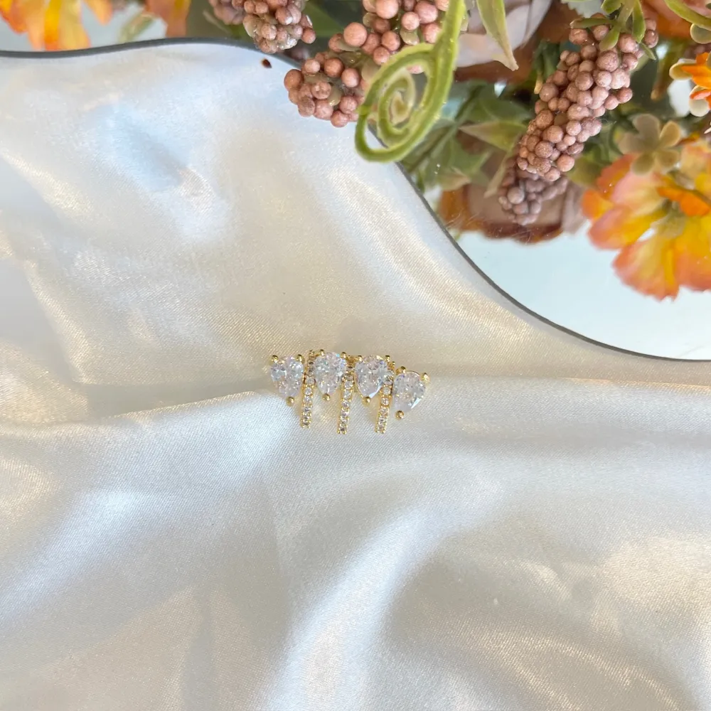 Multifilo Goccia  -Earcuff con Zirconia - EAK-506-329