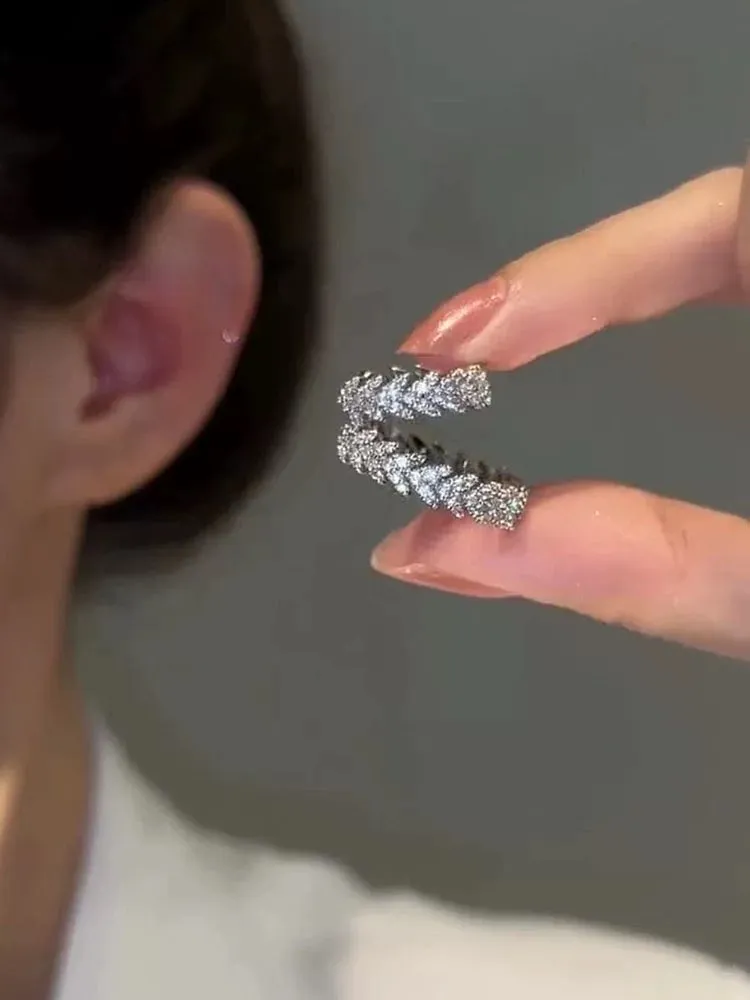 Doppio Cerchio con Zirconia-Earcuff in Ottone - EAK-506-333