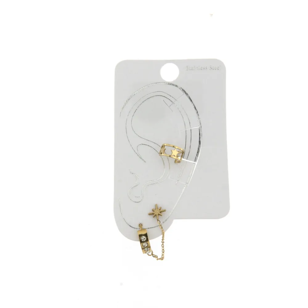 EAK6823-Stella - Set Earcuff Orecchini in Acciaio - EAK6824-Stella - Set Earcuff Orecchini in Acciaio