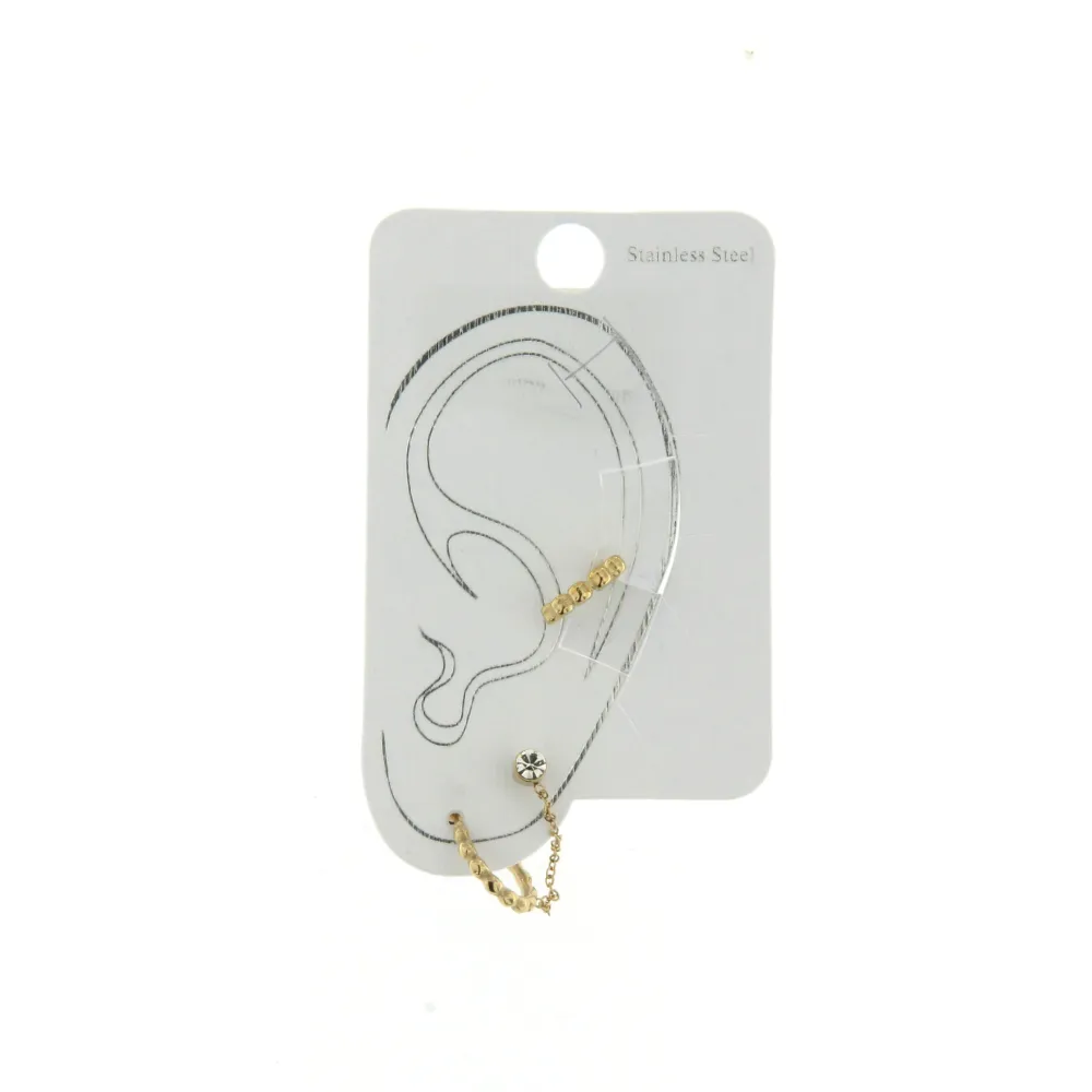 EAK6825-Cerchi - Set Earcuff Orecchini in Acciaio - EAK6825-Cerchi - Set Earcuff Orecchini in Acciaio
