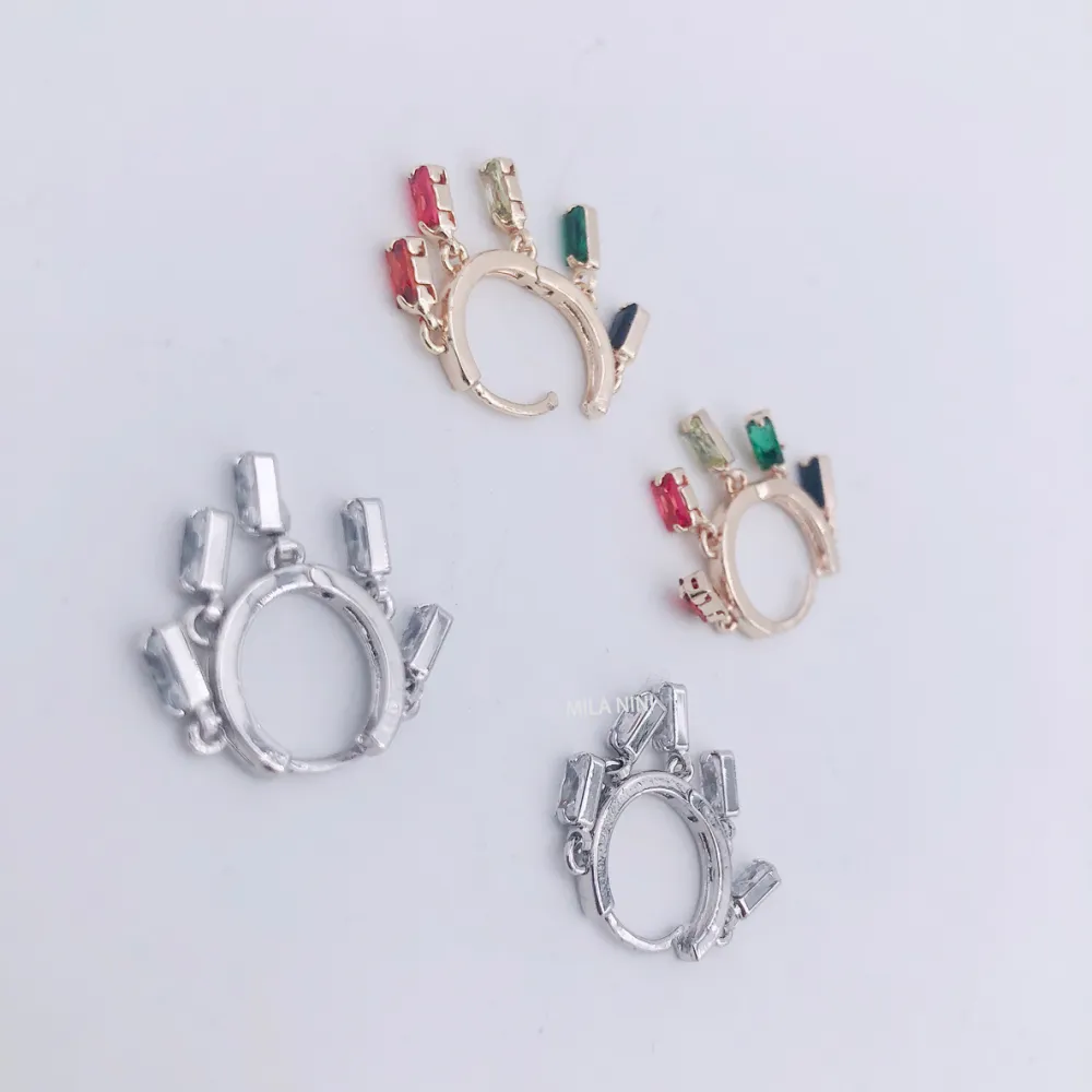 Orecchini zirconia - Grappoli retangolo 5767 - Orecchini cerchio zirconia