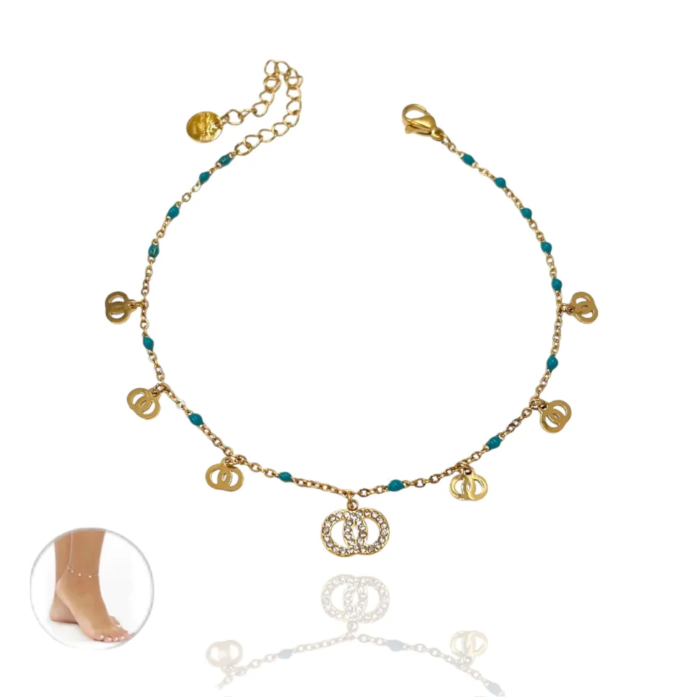 Doppio Cerchio-Cavigliera in Acciaio - KAV-103-AA1714B