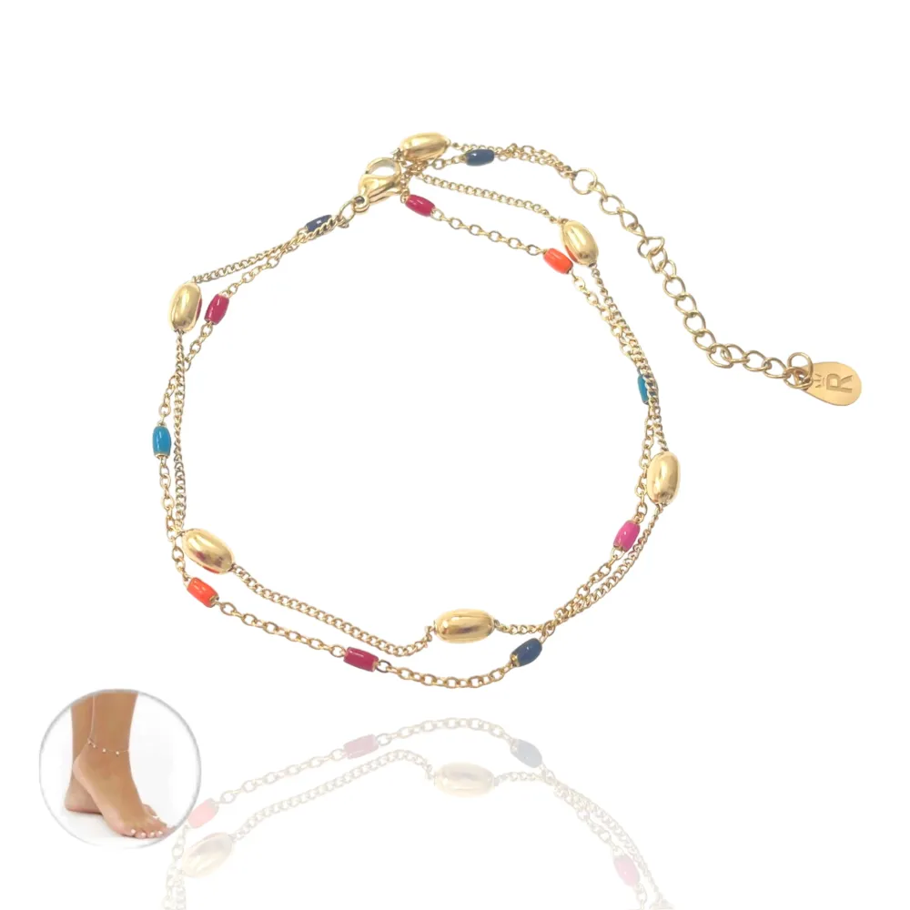 Doppia Fila Smaltata-Cavigliera in Acciaio - KAV-413-1271