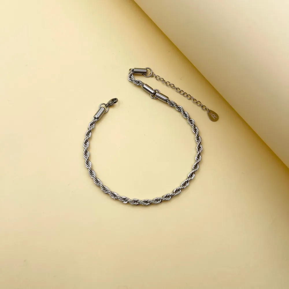 Catena Intrecciato Grande-Cavigliera in Acciaio - KAV-413-1584R 4mm