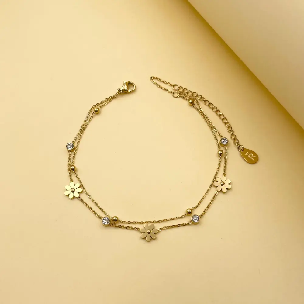 Doppio Fiore P.luce-Cavigliera in Acciaio - KAV-413-254