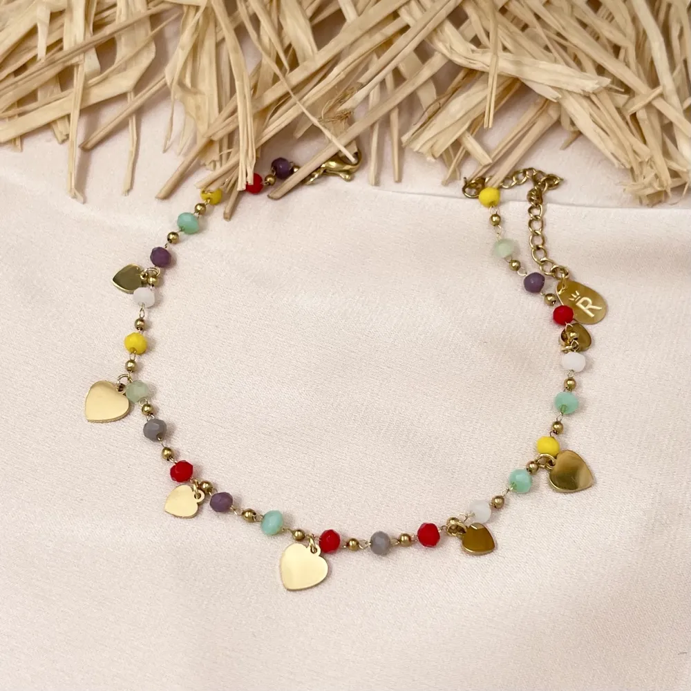 Cristalli con Cuore-Cavigliera in Acciaio - KAV-413-324