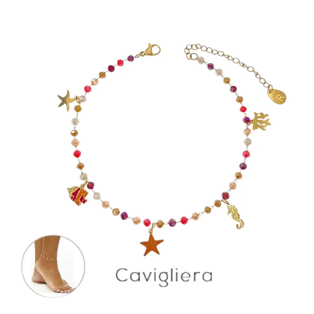 Stella Marina Smaltata-Cavigliera in Acciaio - KAV-413-338