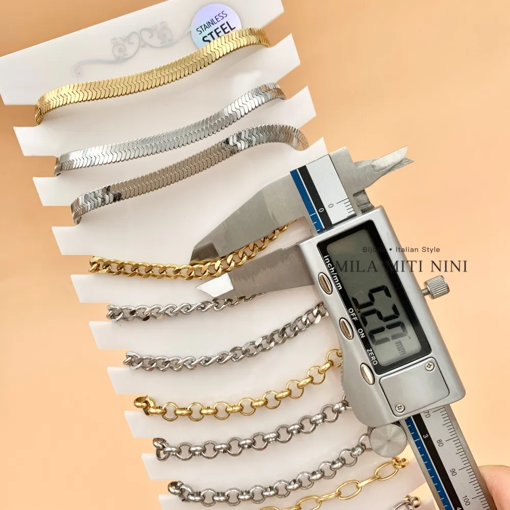 Semplici Basici Must have -12Pz Cavigliere in Acciaio - KPA-413-A1