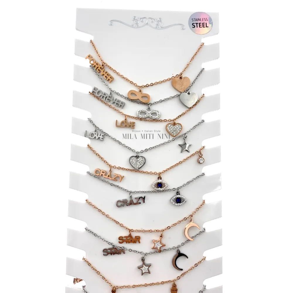 KPA5606-AC16 Mix- 12 Pz Cavigliere in Acciaio - KPA-AC16-413-258 (AC-24)