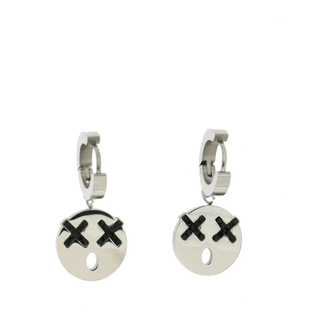 OAC- Emoji 4417 - Orecchini a Cerchio con Pendenti in Acciaio - OAC- Emoji 4417 - Orecchini a Cerchio con Pendenti in Acciaio