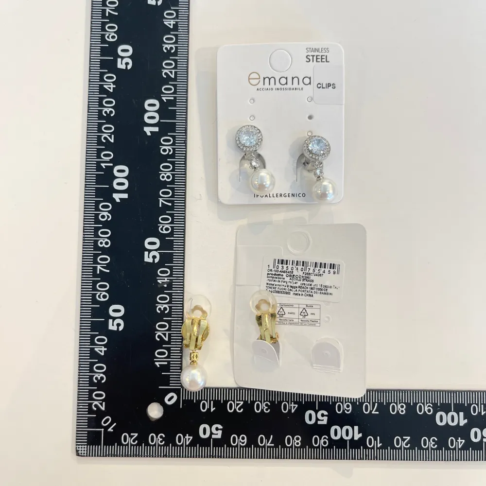 Punto Luce con Perla -Orecchini a Clip in Acciaio - OAK-103-AA5545E