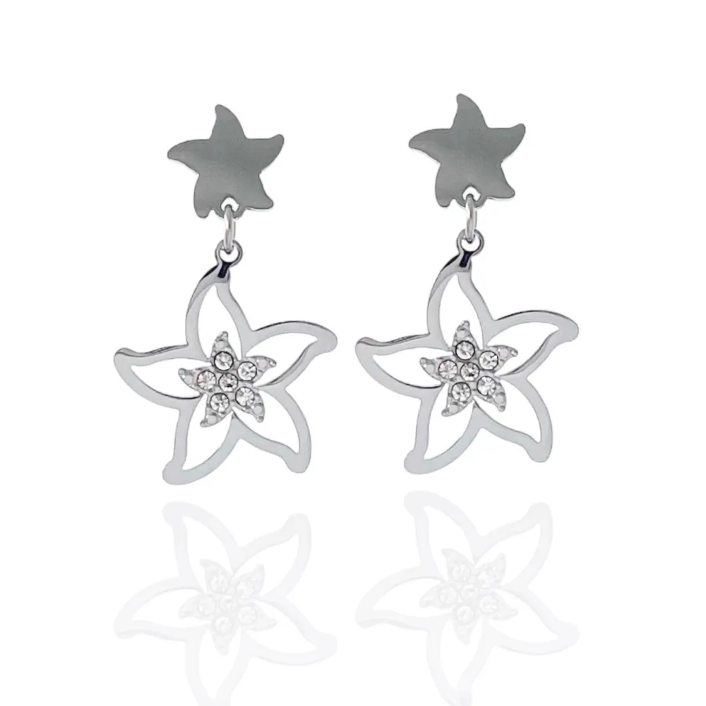 Stella Marina-Orecchini Pendenti in Acciaio - OAP-103-AA1090E