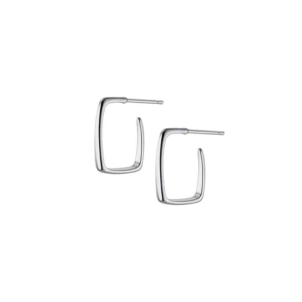 Cerchio Rettangolare-Orecchini in Acciaio - OAP-103-AA1263E