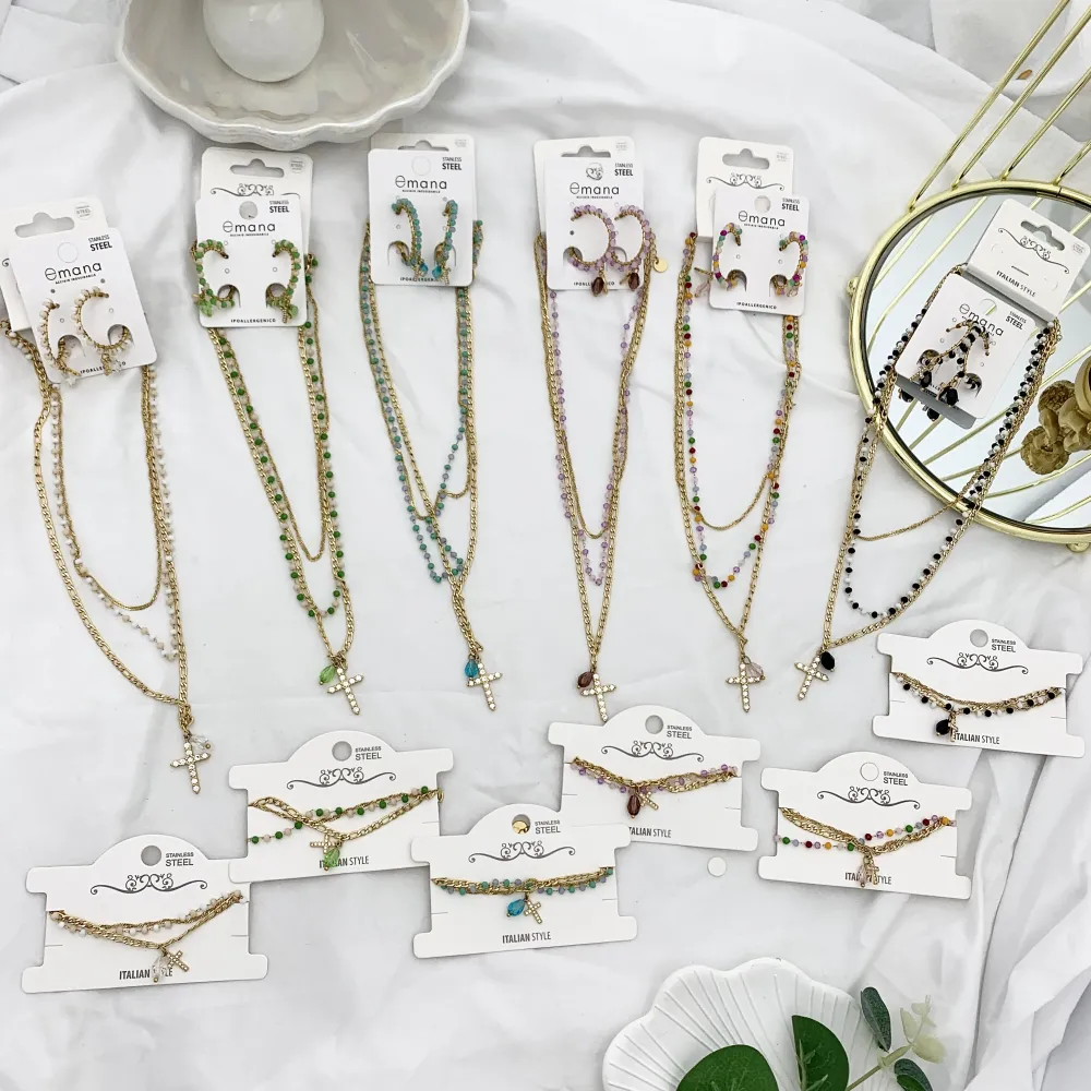 Cerchio con Croce-Orecchini in Acciaio - OAP-103-AA1723E