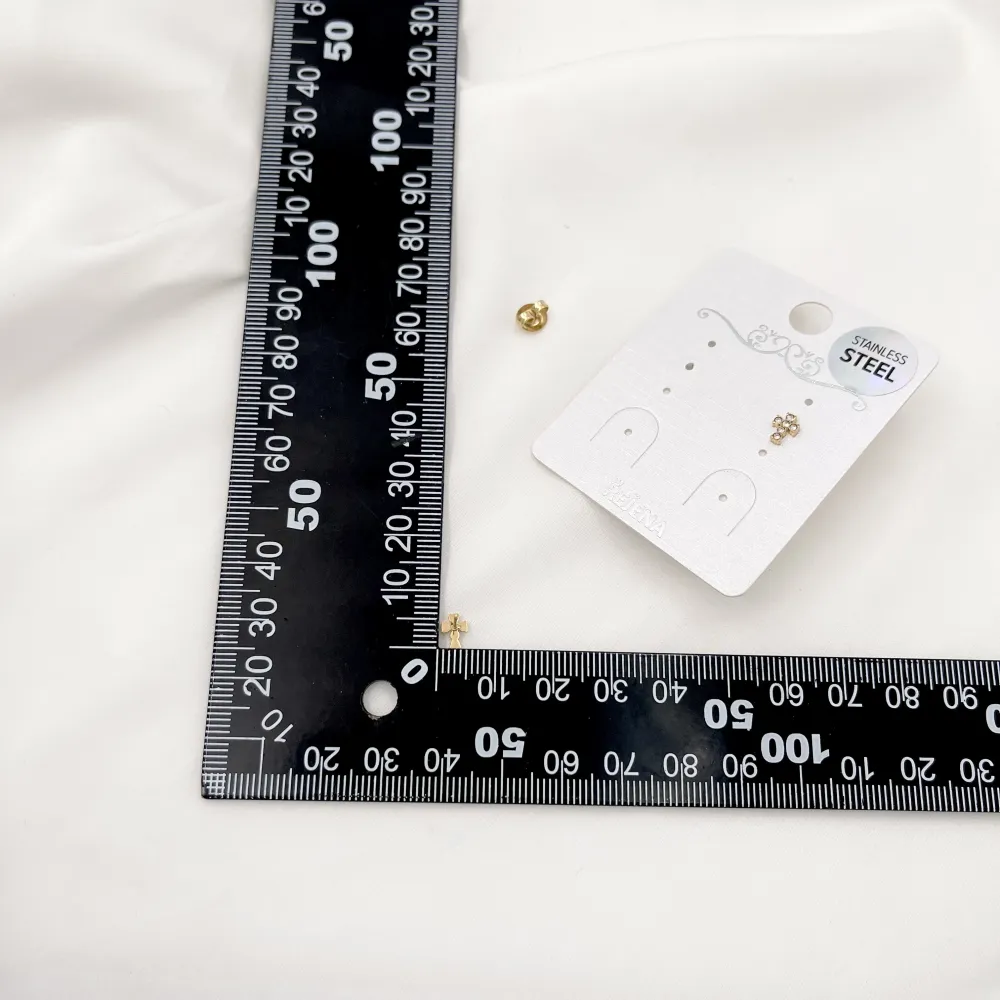 Croce con Zirconia-Orecchini a Lobo in Acciaio - OAP-103-AA2347E