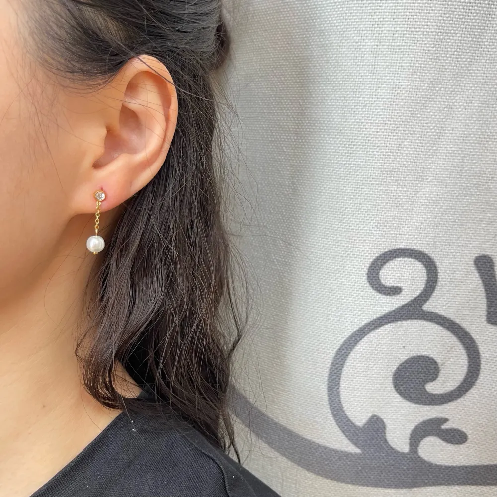 Punto Luce con Perla-Orecchini in Acciaio - OAP-103-AA2510E