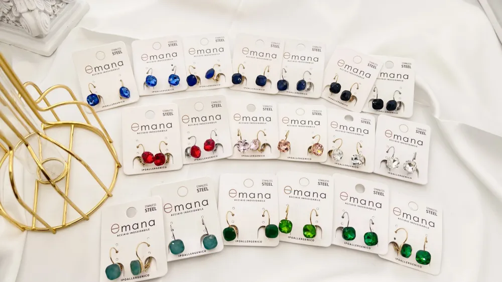 Punto Luce Quadrato-Orecchini a Monachella in Acciaio - OAP-103-AA2624E