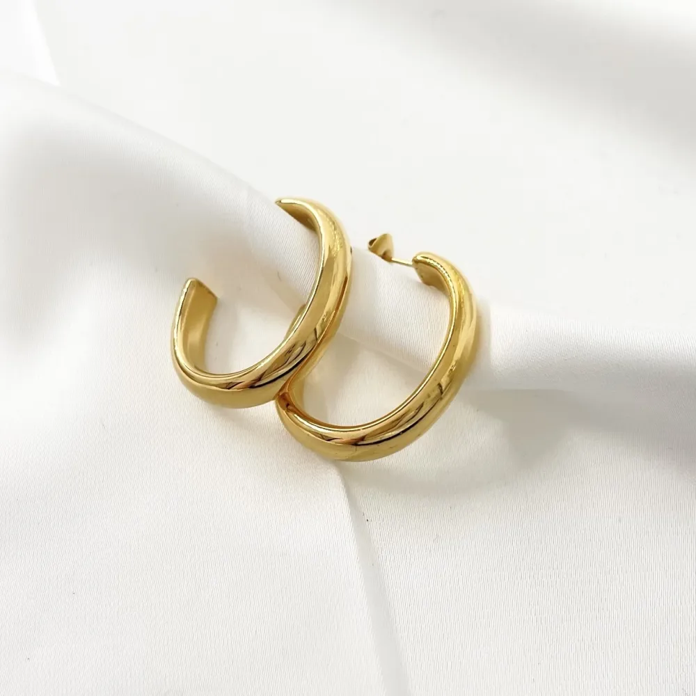 Cerchio Lavorato-Orecchini a Cerchio in Acciaio - OAP-103-AA2681E